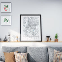 Lade das Bild in den Galerie-Viewer, Erlangen Poster Stadtplan/Straßennetz (weiß)