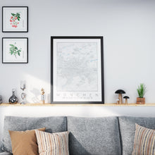 Lade das Bild in den Galerie-Viewer, München Poster Stadtplan/Straßennetz (weiß)