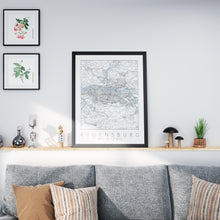 Lade das Bild in den Galerie-Viewer, Regensburg Poster Stadtplan/Straßennetz (weiß)