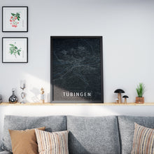 Lade das Bild in den Galerie-Viewer, Tübingen Poster Stadtplan/Straßennetz (schwarz)