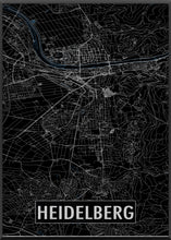 Lade das Bild in den Galerie-Viewer, Heidelberg Poster Stadtplan/Straßennetz (schwarz)

