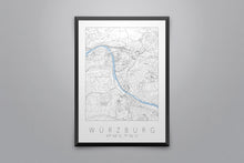 Lade das Bild in den Galerie-Viewer, Würzburg Poster Stadtplan/Straßennetz (weiß)
